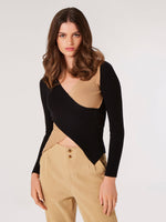 Load image into Gallery viewer, Ribbed Wrap Sweater in Black Combo
