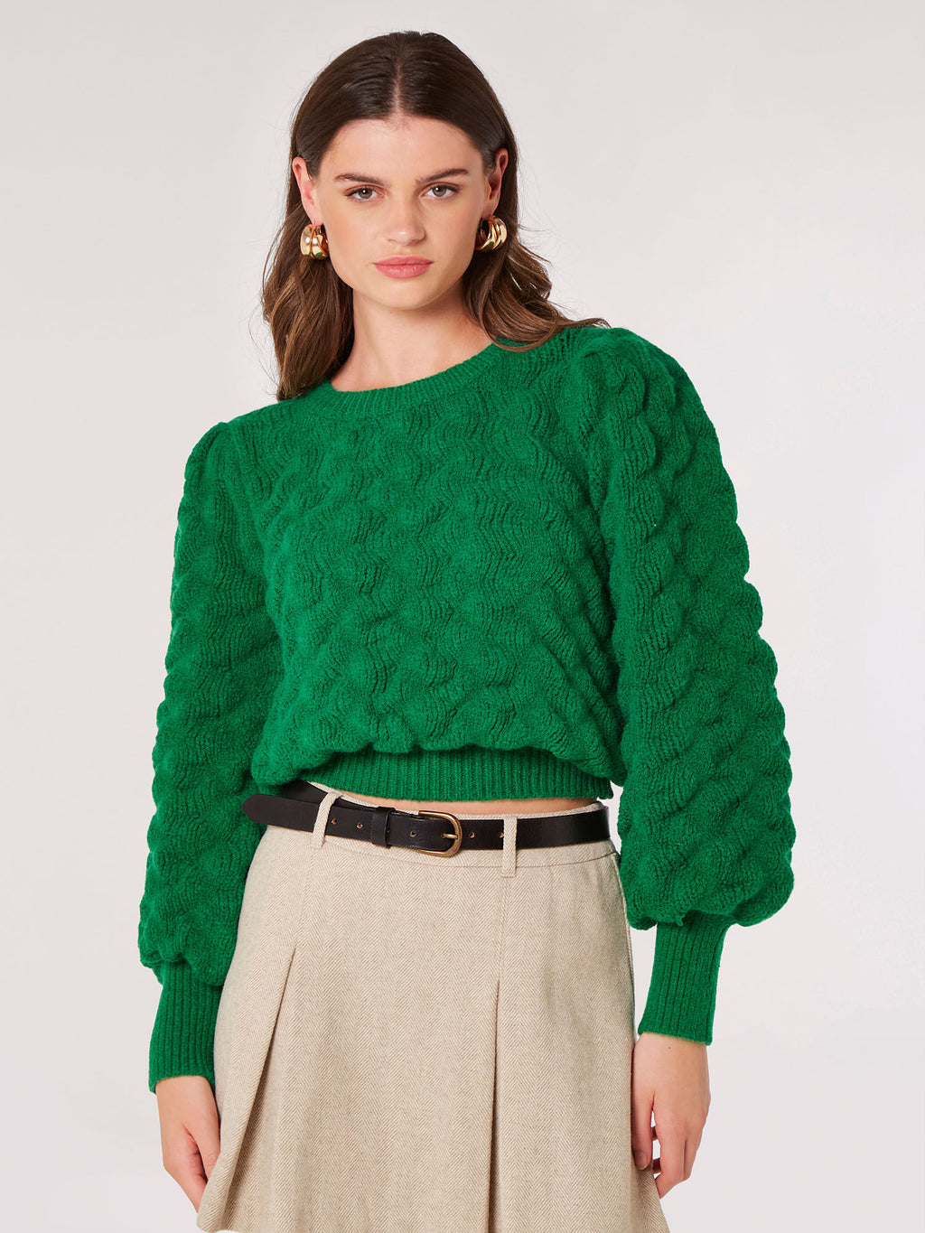 The Mint Julep Boutique Get Creative Cable Knit Sweater Dress