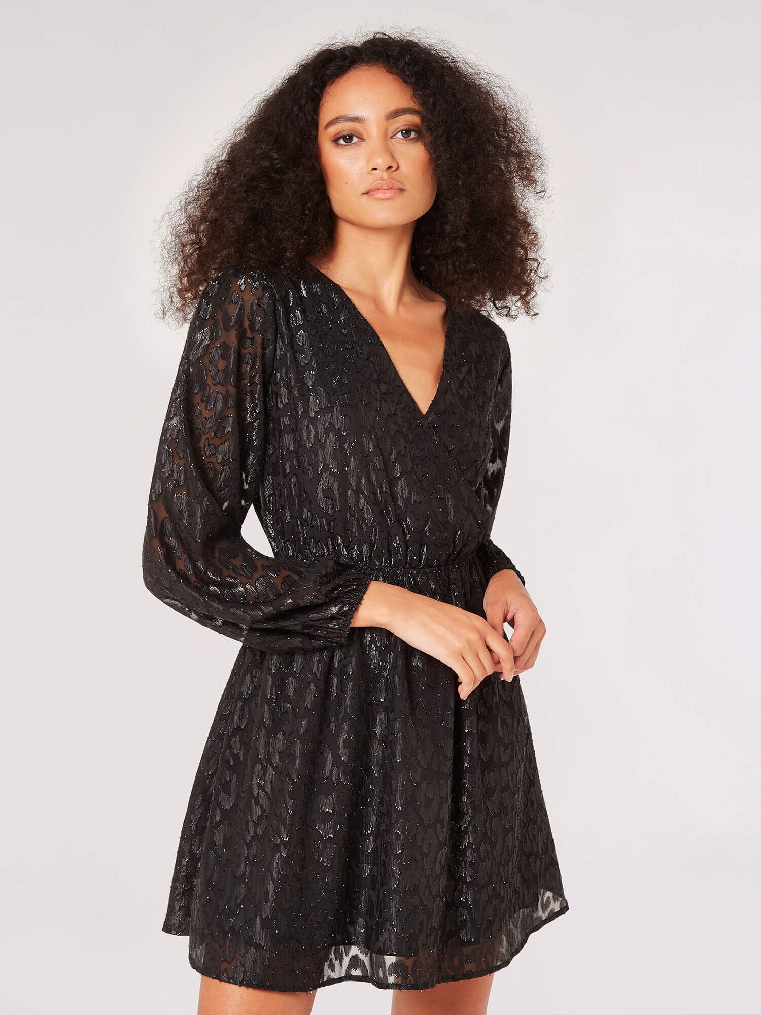 Animal Lurex Jacquard Dress in Black