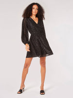 Load image into Gallery viewer, Animal Lurex Jacquard Dress in Black
