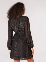 Load image into Gallery viewer, Animal Lurex Jacquard Dress in Black
