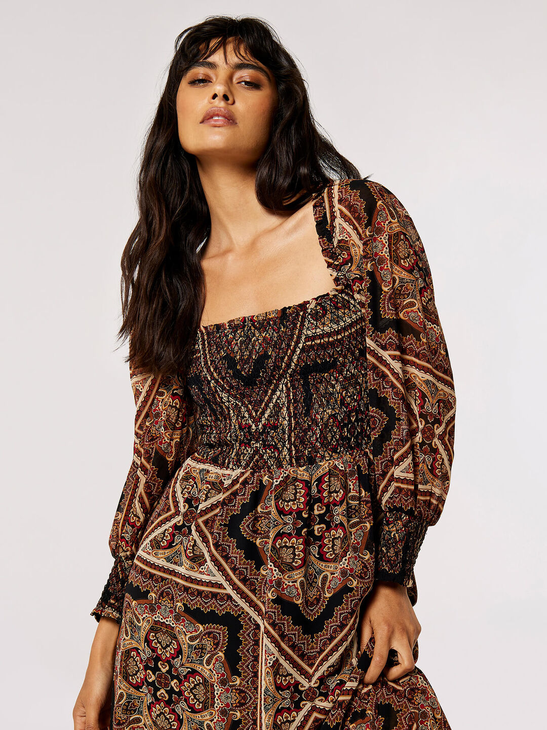 Warehouse paisley midi dress top
