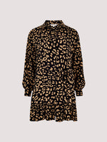 Load image into Gallery viewer, Leopard Print Shirt Dress in Black
