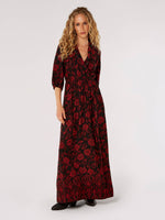 Load image into Gallery viewer, Floral Faux Wrap Maxi Dress in Black Multi

