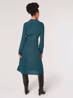 Load image into Gallery viewer, Geometric Midi Shirt Dress in Navy

