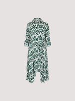 Load image into Gallery viewer, Ikat Midi Shirt Dress in Green
