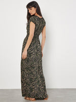 Load image into Gallery viewer, Rustic Leaves Smock Maxi Dress in Khaki
