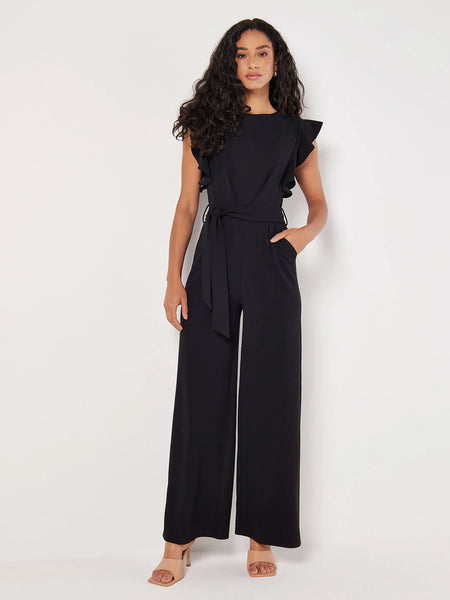 Jumpsuit with ruffle sleeves top