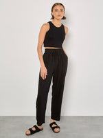 Load image into Gallery viewer, Racer Knitted Crop Top in Black
