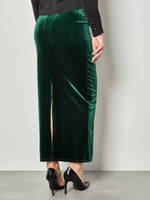 Load image into Gallery viewer, Velvet Maxi Skirt in Green
