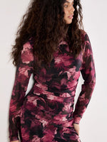 Load image into Gallery viewer, Paintbrush Floral Mesh Dress in Black
