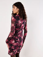 Load image into Gallery viewer, Paintbrush Floral Mesh Dress in Black
