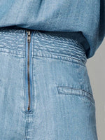 Load image into Gallery viewer, Slub Wrap Skort in Denim Blue
