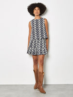 Load image into Gallery viewer, Embroidered Floral Mini Skirt in Navy
