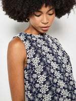 Load image into Gallery viewer, Embroidered Floral Top in Navy
