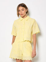 Load image into Gallery viewer, Scallop Edge Button Down in Yellow
