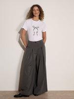 Load image into Gallery viewer, Inverted Pleat Pinstripe Trouser in Grey

