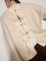 Load image into Gallery viewer, Organza Bow Back Jumper in Stone
