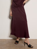 Load image into Gallery viewer, A-Line Satin Maxi Skirt in Purple
