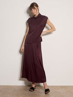 Load image into Gallery viewer, A-Line Satin Maxi Skirt in Purple
