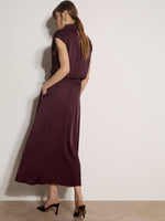 Load image into Gallery viewer, A-Line Satin Maxi Skirt in Purple

