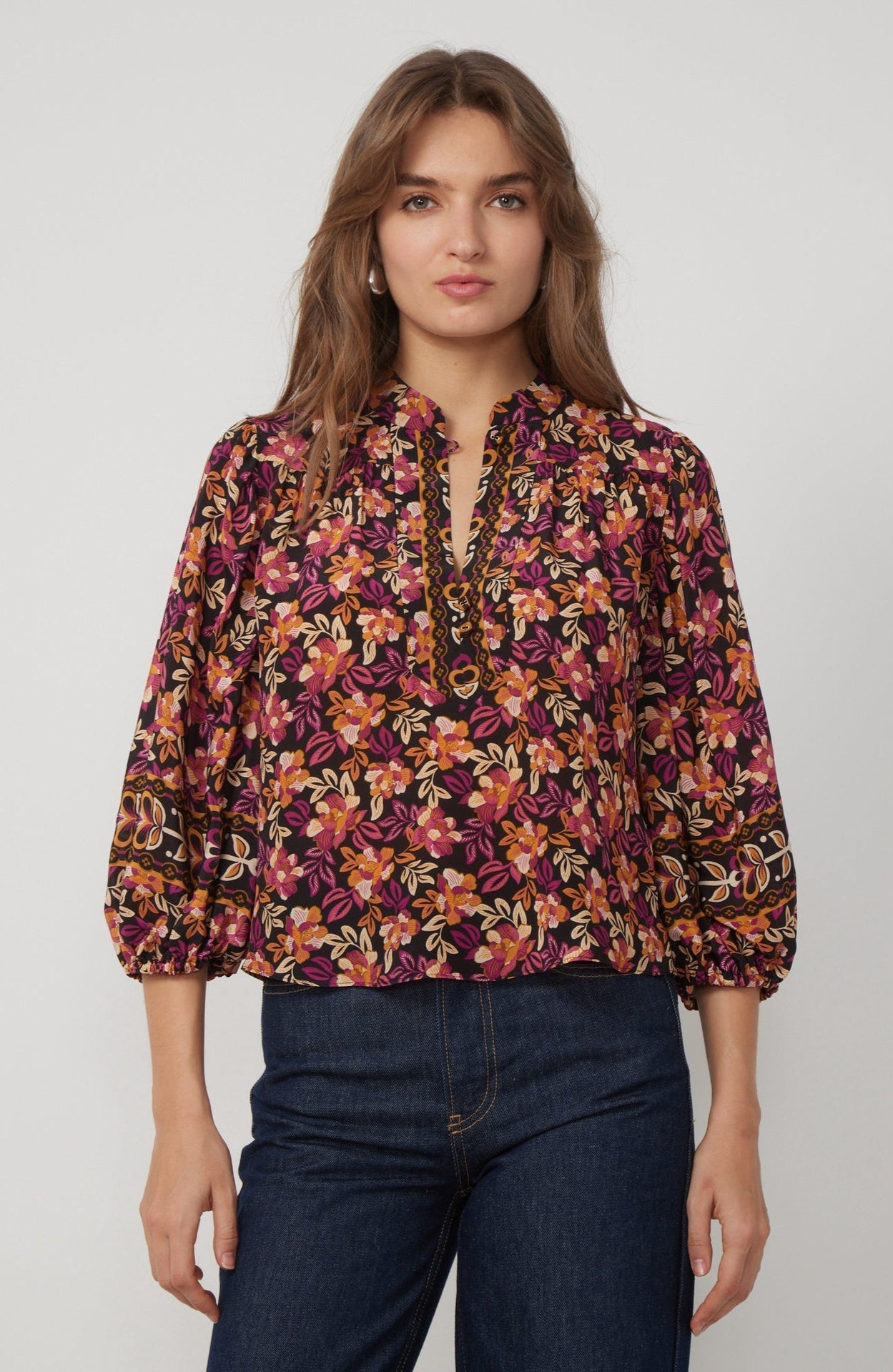 Bethany Blouse in Autumn Trails