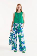 Load image into Gallery viewer, Sleeveless Top with Blue Buttons in Green
