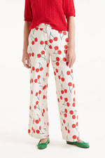 Load image into Gallery viewer, Straight Leg Trouser Pant in Cherry Print

