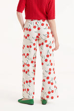 Load image into Gallery viewer, Straight Leg Trouser Pant in Cherry Print
