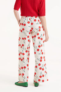 Straight Leg Trouser Pant in Cherry Print
