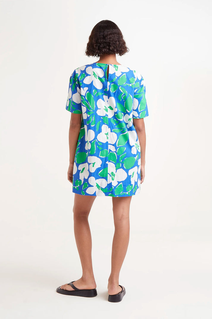 Bosco Print Shift Dress in Blue Multi
