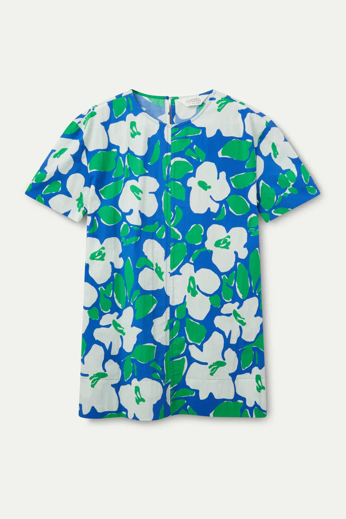 Bosco Print Shift Dress in Blue Multi
