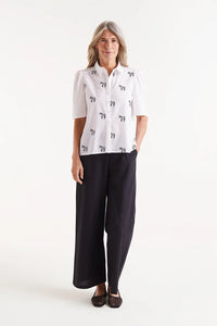 Zebra Print Blouse in White
