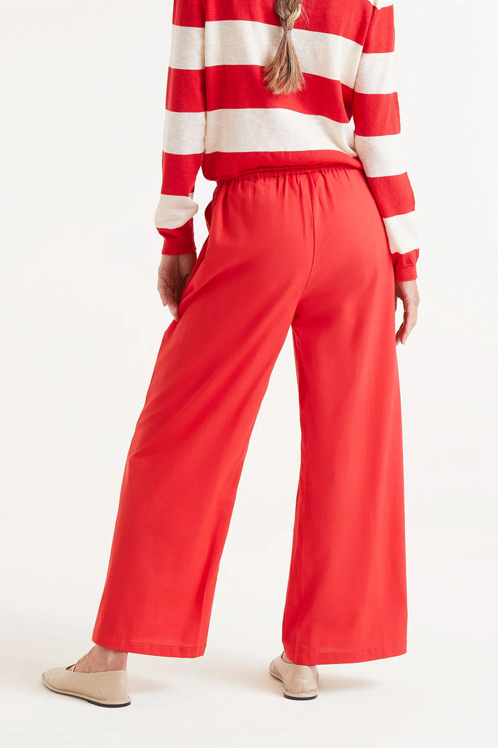 Straight Leg Trouser Pant in Red