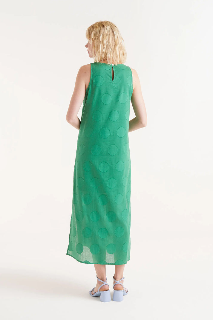 Circle Print Maxi Dress in Green