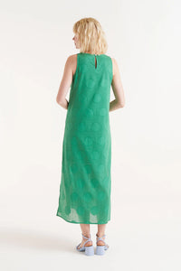 Circle Print Maxi Dress in Green