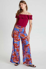 Load image into Gallery viewer, Wide Leg Pant in Floral Leaf Print

