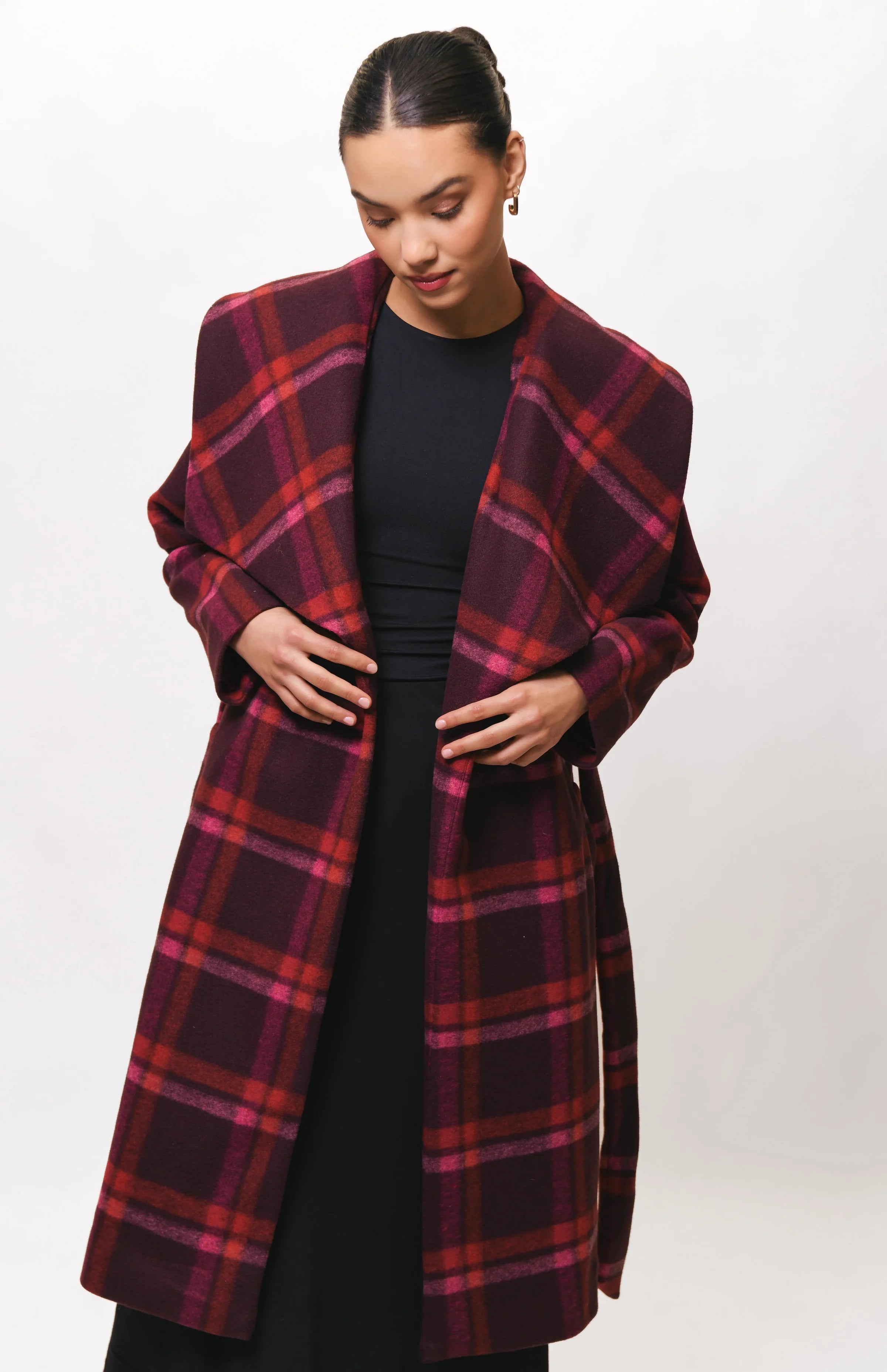 Oversized collar wrap coat discount