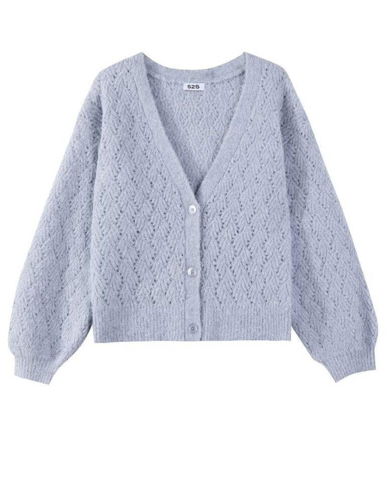 Boucle Cardigan in Sea Wave Blue