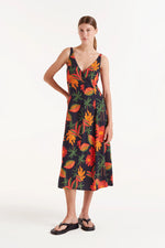 Load image into Gallery viewer, Famora Print Midi Dress in Black
