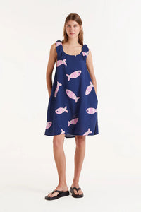 Fish Tank Dress in Navy