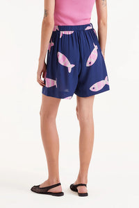 Fish Shorts in Navy