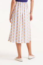 Load image into Gallery viewer, Rainbow Fish Midi Skirt in Off-White
