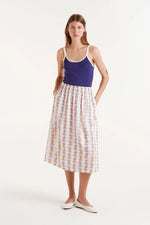 Load image into Gallery viewer, Rainbow Fish Midi Skirt in Off-White
