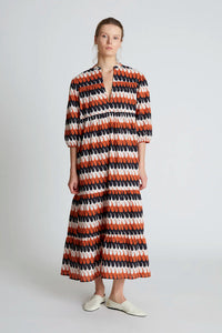 Short Sleeve Maxi Dress in Levante Geo