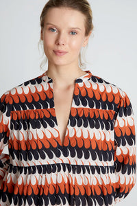 Short Sleeve Maxi Dress in Levante Geo