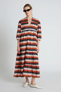 Short Sleeve Maxi Dress in Levante Geo