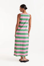 Load image into Gallery viewer, Striped Maxi Dress in Pink and Green
