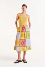 Load image into Gallery viewer, Patchwork Midi Skirt in Pastel
