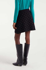 Load image into Gallery viewer, Polka Dot Knit Mini Skirt in Black
